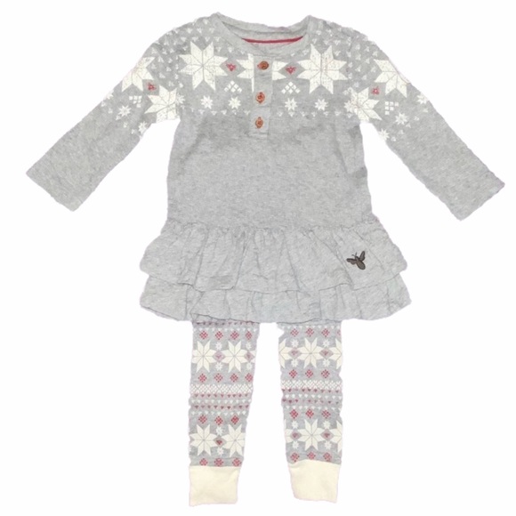 Burt's Bees Other - 6/9 Burts Bees Baby Organic Gray Thermal Outfit